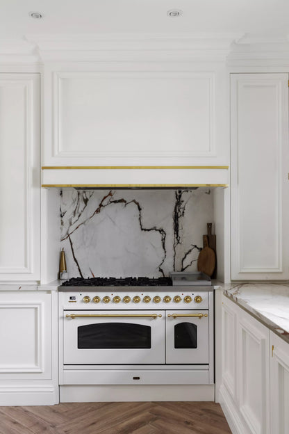 The White and Gold Handleless Kitchen